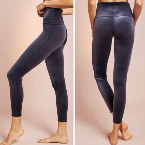 Spanx Classic Navy Velvet Leggings - Picture 2 of 14